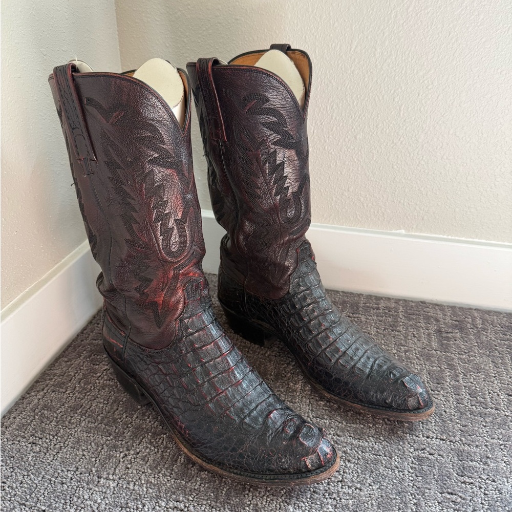 Lucchese Crocodile Cowboy Boots